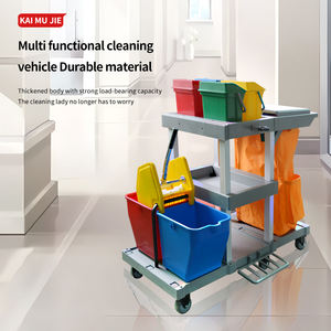 YJ seri keranjang utilitas multifungsi yang didorong dengan tangan bahan plastik untuk tas <span class=keywords><strong>Linen</strong></span> alat pembersih di ruang Hotel - Product Image 2