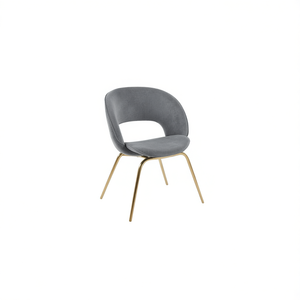 Modern Upholstered Velvet <b>Chair</b> With Metal Legs For <b>Dining</b> Room Furniture Gray - Product Image 1