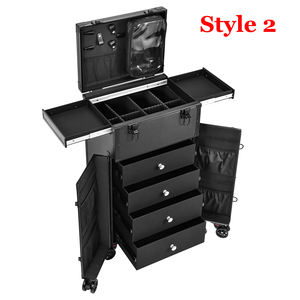 איפור מקצועי תיק שיער טרולי קיבולת גדולה מתגלגל קוסמטי מארגן עבור תסרוקות ואמנים - Product Image 4