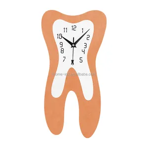 Reloj de madera con dientes creativo para decoración de pared, cronógrafo de arte minimalista para dentista, 3d, para sala de estar, Dental, decoración del hogar