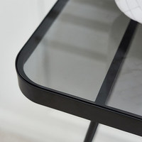 Nordique 2 niveaux noir métal rectangulaire Console verre café Console Table décoration maison Mesas De Centr Draht Tisch