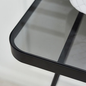 Nordique 2 niveaux noir métal <span class=keywords><strong>rectangulaire</strong></span> <span class=keywords><strong>Console</strong></span> verre café <span class=keywords><strong>Console</strong></span> Table décoration maison Mesas De Centr Draht Tisch - Product Image 5