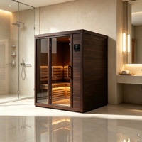 Sauna en bois monobloc Plug & Play, taille, couleur et matériaux personnalisables, cabine de sauna intérieure pour la maison, pour une utilisation en spa et bien-être
