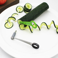 Plastiek RVS Aardappel Wortel Komkommer Groenten Spiralenmes Handmatige Spiralsnijder Keukenhulpjes