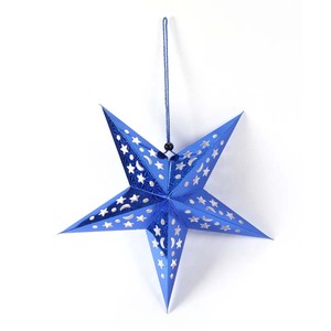 Ornamento colgante de Navidad, decoración de papel láser, <span class=keywords><strong>estrella</strong></span> dorada, patrón de cinco estrellas, Festival, centro comercial - Product Image 3