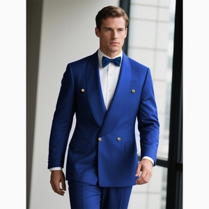 Veste de costume décontractée pour homme en seersucker bleu, sur mesure, OEM, veste de costume sur mesure pour homme - Product Image 1