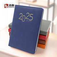 2025 cuero forrado A5 Tapa dura diario planificador cuaderno regalo conjunto con logotipo personalizado