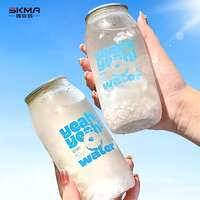 Boîtes en Plastique PET Vides Personnalisées de Chine avec Logo, Canettes de 330 ml Transparentes à Anneau et Ouverture Facile pour Jus et Boissons Gazeuses