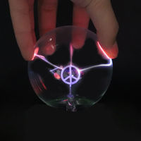 Lampe plasma mystérieuse à piles pour l'intérieur Crystal Clear 3 pouces Boule de plasma Lumières de plasma Décoration intérieure Lampe plasma