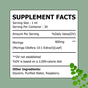 Meilleures ventes : Gouttes liquides de Moringa pour une peau et des cheveux sains, favorisent l'équilibre glycémique, phytonutriments, minéraux, soutien énergétique - Product Image 2