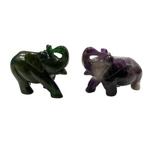 Amethyst Crystals Wholesale Gemstone Craft <b>Elephant</b> Hand Carved Reiki Healing Stone Statue Animal Collectibles Decor Ornament - Product Image 2