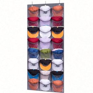 Organisateur de casquettes de baseball à suspendre sur la porte, 24 poches, en tissu non tissé, sacs de rangement écologiques pliables, 27,7x64,6 pouces - Product Image 1
