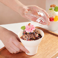 Gobelet à dessert, yaourt et crème glacée en bagasse blanche compostable, biodégradable, jetable, épaissi, écologique, résistant au congélateur, pour fêtes