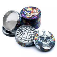 Yiwu JUJI – moulin à herbes en métal, 63MM, 4 pièces, impression couleur UV, qualité supérieure, nouvel arrivage, 2022