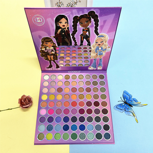 Patrón de chica de dibujos animados 81 colores nacarado mate brillo resaltar rubor multicolor paleta de sombras de ojos paleta de maquillaje sombra de ojos - Product Image 3