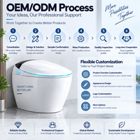 Toilette intelligente moderne avec bidet, chasse d'eau automatique par capteur au pied, siège chauffant, sécheur à air chaud, télécommande