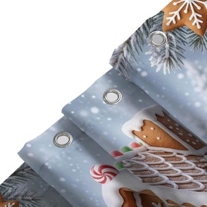 Brown Gingerbread House Scene Polyester Shower <b>Curtain</b> <b>Bathroom</b> <b>Curtain</b> Digital Print Custom Print Waterproof Bulk Wholesale - Product Image 5