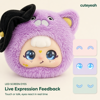 Mini Aimmy Peluche chat violette douce, interactive avec chat vocal IA, poupée mignonne Kawaii, décoration de petite chambre, cadeau d'anniversaire pour adolescentes