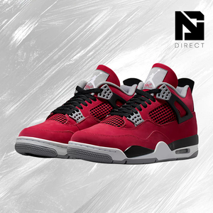 Air Jordan 4 Retro 'Toro Bravo' 2026 Rouge Noir Chaussures de basketball montantes en daim avec semelle extérieure en caoutchouc à lacets - Product Image 2