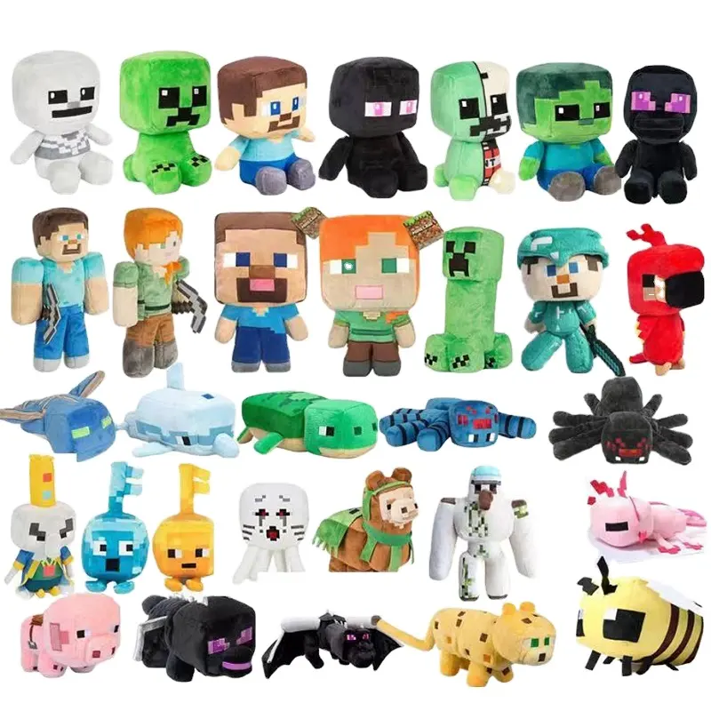 Poupée Mon monde coolie effrayé Pink Pig Zombie Man Tiger Cat Spider Endershadow dragon peluche poupée