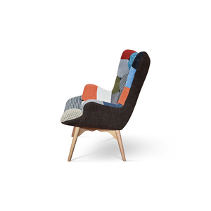 Ensemble de fauteuils Harlequin multicolores, base en métal, pour salon, une seule pièce - Product Image 3