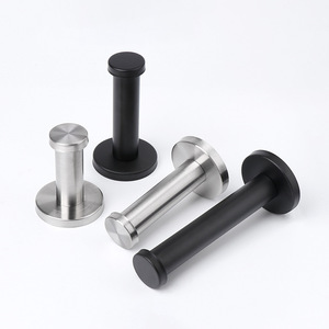 Kinnet Stainless Steel <b>Coat</b> Hook Wall-mounted Black Cylindrical Towel Hook Minimalist Design Anti-Corrosion <b>Robe</b> Hooks - Product Image 1