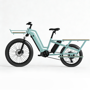 Vélo cargo électrique pliable sans balais, cadre en alliage d'aluminium, pneus larges, freins à disque hydrauliques, moteur central 500W, batterie au lithium - Product Image 1