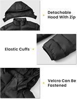 Vestes matelassées légères 100% nylon, capuche amovible, imperméables, décontractées, manteaux d'hiver isolés, pour les voyages