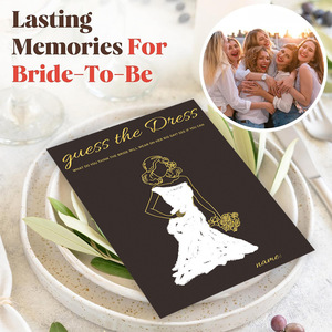 Fun Black Bridal Shower les jeux <span class=keywords><strong>de</strong></span> robe Cartes <span class=keywords><strong>de</strong></span> jeux <span class=keywords><strong>de</strong></span> fête <span class=keywords><strong>de</strong></span> mariage avec des crayons <span class=keywords><strong>de</strong></span> <span class=keywords><strong>croquis</strong></span> blancs pour les invités - Product Image 5