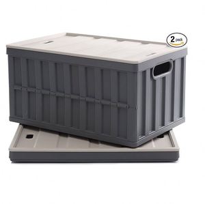 64L Collapsible <b>Storage</b> Bins with Lids Folding Lidded Car <b>Storage</b> Bins Crates Plastic Grocery <b>Camping</b> <b>Storage</b> <b>Box</b> - Product Image 1