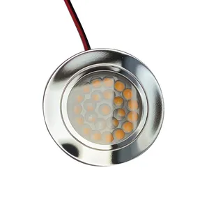 Luz LED de techo para caravana y autocaravana, luz cromada brillante, 10-30V, 2W, regulable