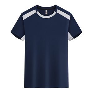 Camiseta de Verano para Hombre al por Mayor, de Secado Rápido, de Seda Helada, Transpirable, de Manga Corta, Deportiva, con Bloques de Color, Cuello Redondo, Ajuste Holgado, Top Casual - Product Image 2