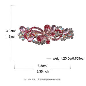 Pince à cheveux coréenne en alliage avec strass colorés de 8,5 cm, motif papillon, pour femme, idéale pour les occasions spéciales comme les bals de promo - Product Image 3