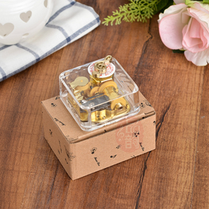 Caja de Música Cuadrada con Notas Doradas, Caja de Música de Acrílico, Regalo Artesanal, Decoración para Muebles, Regalo de Cumpleaños - Product Image 3