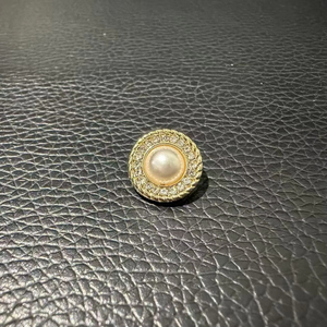 Vintage Fashion Pearl Rhinestone <strong>Buttons</strong> For Womens Coat Jacket Cardigan Crystal Gold Tone Decorative Shank <strong>Buttons</strong> Bulk - Product Image 1