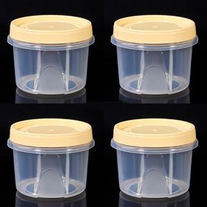 Recipientes Redondos Transparentes Herméticos para Almacenamiento de Alimentos con Tapas de Colores, Recipientes de Plástico Apilables Libres de BPA para Granos, Caja para Alimentos de Bebé - Product Image 5