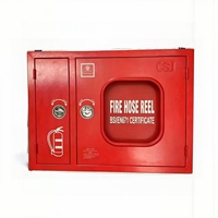 Armoire à incendie double porte en acier doux avec enrouleur de tuyau flexible, boîte de rangement pour extincteur, revêtement poudré, protection incendie durable