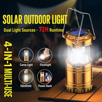 Lanterne solaire de camping, rechargeable par USB, longue durée, multifonctionnelle, lampe de tente portable
