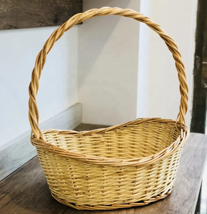 Cesta de Mimbre Multifuncional Hecha a Mano de Color Natural para Almacenamiento en la Cocina con Asa, Cesta para Frutas - Product Image 2