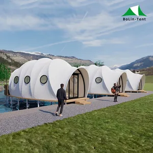 Tenda Safari mewah luar ruangan, tenda resor Hotel glamor Kemah bentuk kerang