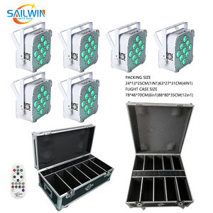 8 Piezas con Estuche de Carga, Foco Recargable, 9X18W RGBWA UV <span class=keywords><strong>6</strong></span> en 1, Iluminación LED a Batería - Product Image 1