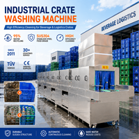 Industrial Beverage Crate Washer SS Automatic High Pressure Conveyor Cleaning Machine for Beverage Storage Warehouse