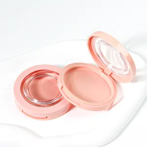 New Fashion Custom Cute Design Round Pink Empty Blush Compact Powder Case Eye Shadow Compact With Transparent Lid