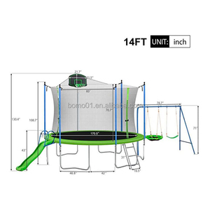 <span class=keywords><strong>Trampoline</strong></span> Zoshine pour usage extérieur à long terme avec <span class=keywords><strong>panier</strong></span> de <span class=keywords><strong>basket</strong></span> et balançoire métallique résistante, toboggan pour enfants, parc d'attractions familial amusant - Product Image 6