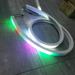 Silikon RGBW Dapat Diprogram Led Neon Fleksibel Tabung 12 Volt Monokrom Luz Neon Fleksibel untuk Dekorasi Natal