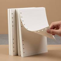 Recambios de Papel para Carpeta de 9 Anillos B5 con Notas Cornell, Hojas Sueltas de 180x257mm con Cuadrícula Punteada para Estudio Universitario