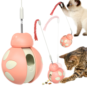 ZMaker New Cat Leaky Food Toys Giratorio <span class=keywords><strong>Catnip</strong></span> Top Feather Balance Car Beetle Cat Juguete interactivo - Product Image 1