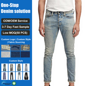 Jeans en denim de haute qualité pour hommes, style hip-hop gothique décontracté, coupe droite légère et respirante, vêtements pour hommes - Product Image 1