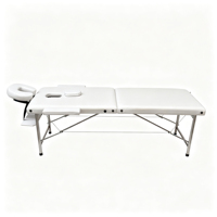 Table de massage pliable robuste à 2 sections, pieds en acier inoxydable, lit de spa portable pour clinique de massage thérapeutique