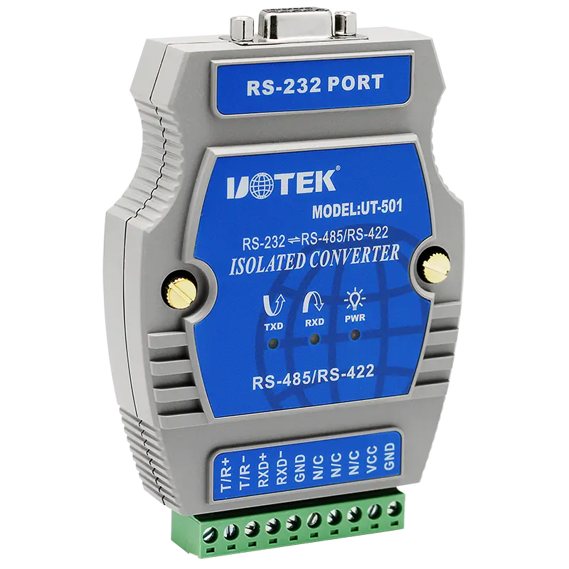 Industrieklasse RS232 zu RS485 RS422 portbetriebener Konverter RS-232 zu RS-485/422 Adapterverbinder mit Isolation UT-501